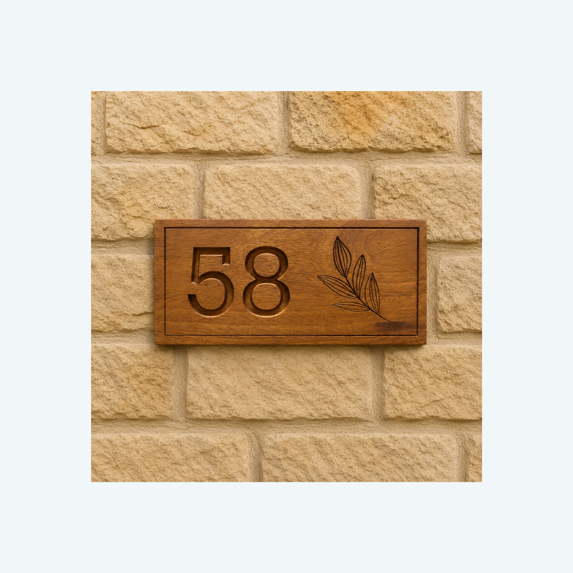 House Number with Image (carved)