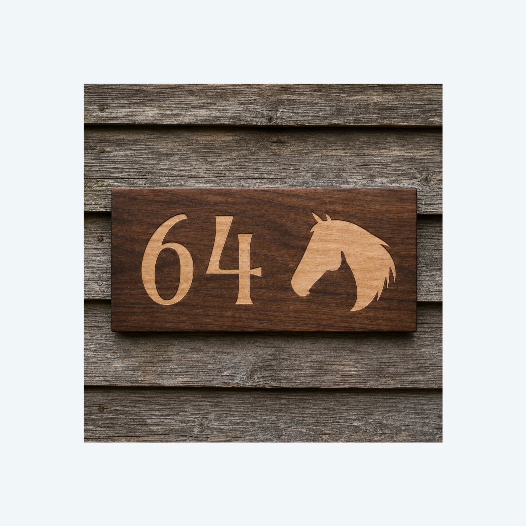 House Number with Image (wood inlay)