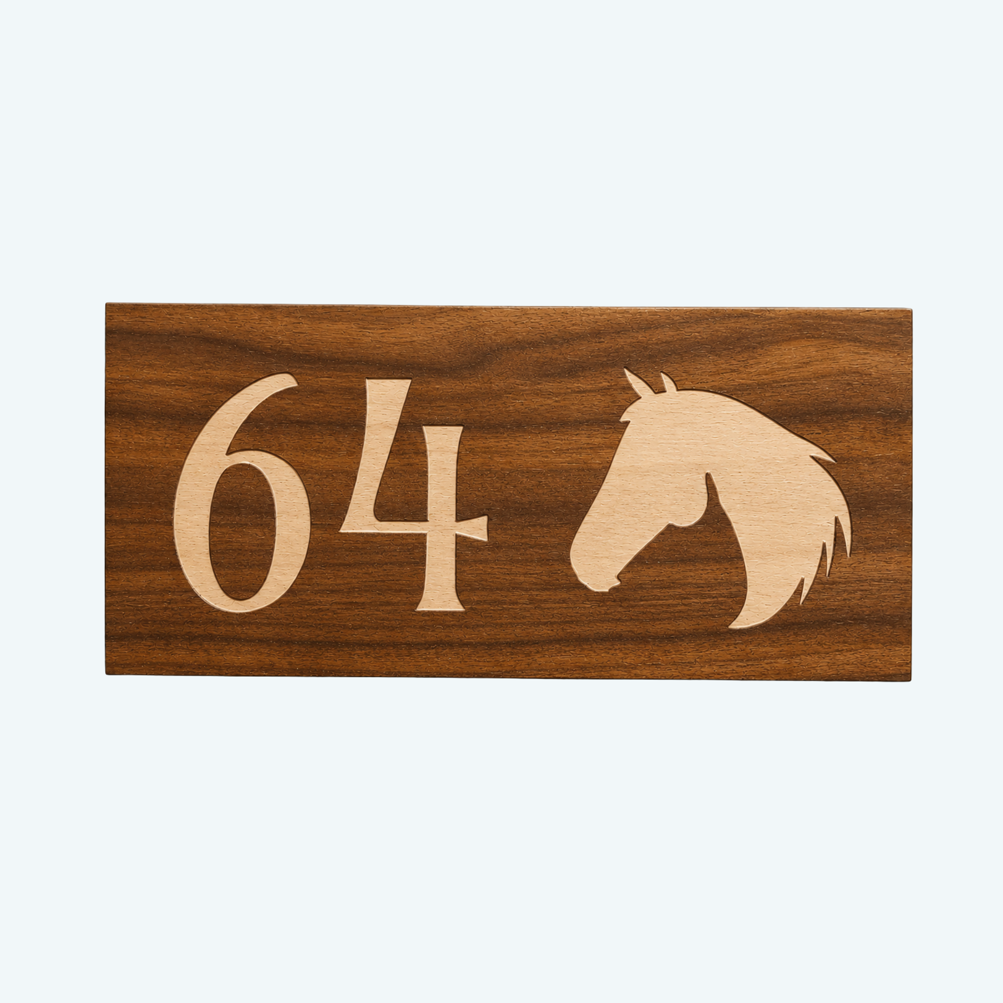 House Number with Image (wood inlay)
